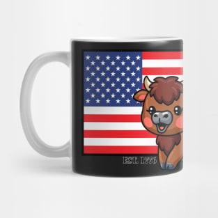 USA Flag with Bison EST 1776 Mug